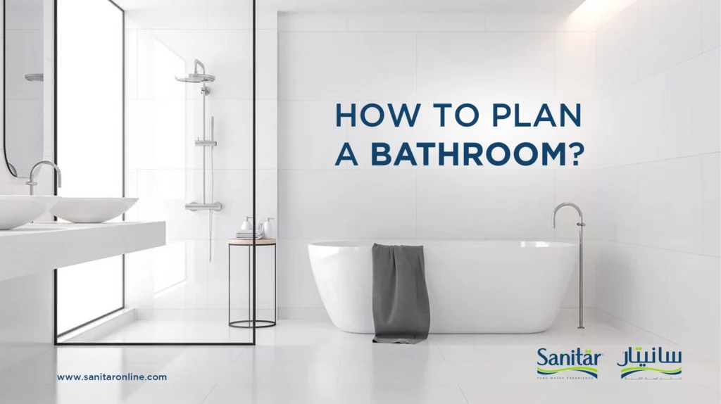 A modern bathroom with bathtub