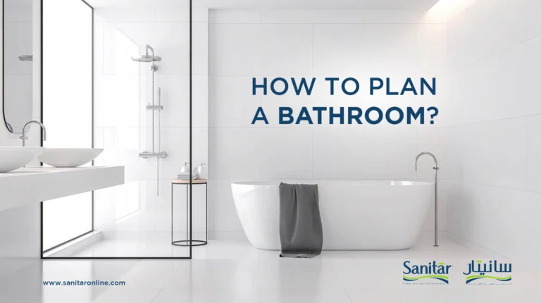 A modern bathroom with bathtub