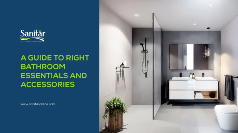 Modern organized bathroom showing essential sanitaryware and chrome accessories
